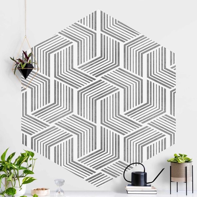 Déco mur cuisine 3D Pattern With Stripes In Silver