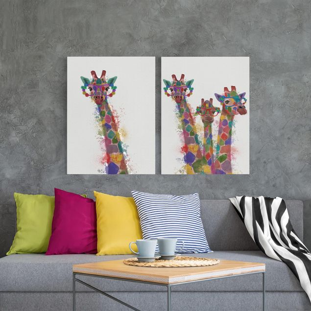 Tableau girafes Taches arc-en-ciel Girafe Lot I