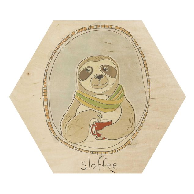 Hexagone en bois - Caffeinated Sloth
