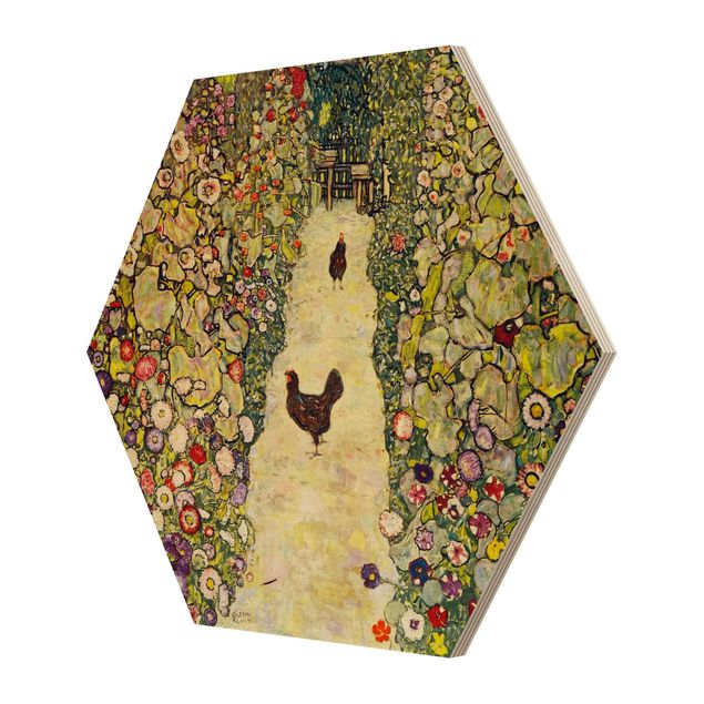 Tableaux muraux Gustav Klimt - Chemin de jardin avec poules