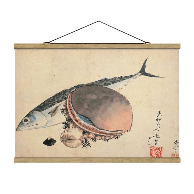 Tableaux modernes Katsushika Hokusai - Maquereau et coquillages