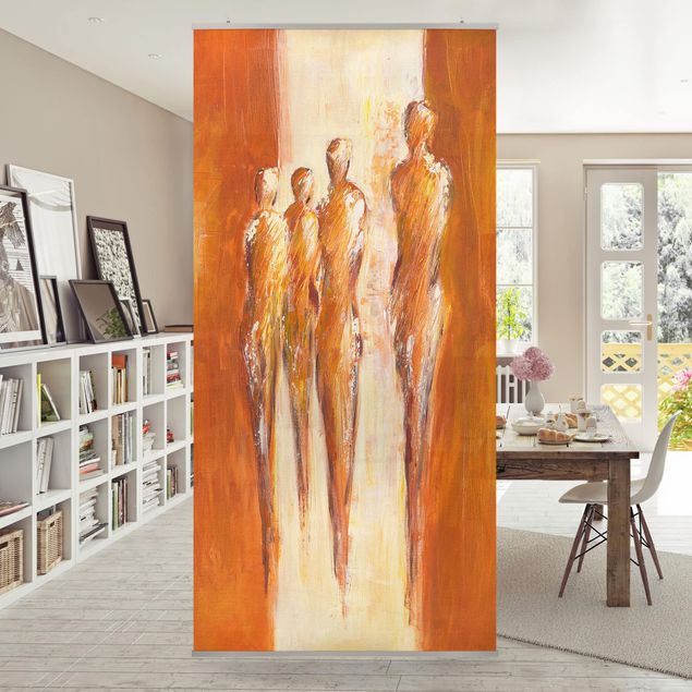 Tableaux de Petra Schüßler Quatre figures en orange 02