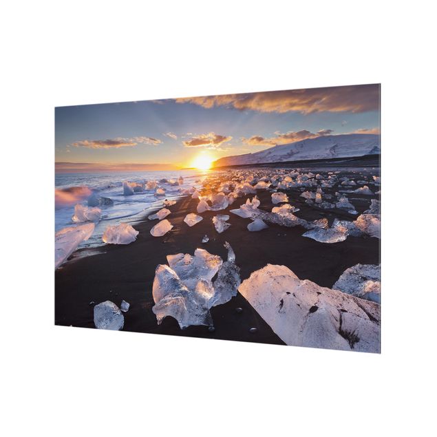 Fond de hotte - Chunks Of Ice On The Beach Iceland