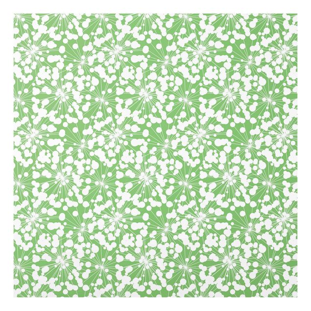 Fonds de hotte - Natural Pattern Dandelion With Dots In Front Of Green - Carré 1:1