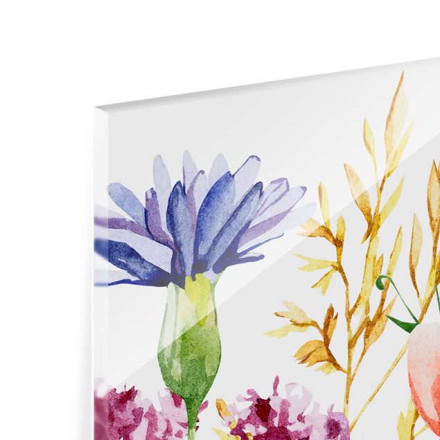 Fonds de hotte - Watercolour Flowers - Carré 1:1