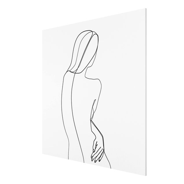 Tableau moderne Line Art Femme Dos Noir Et Blanc