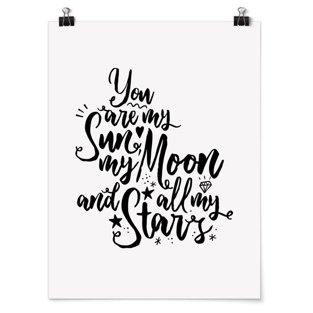 Tableau citation Tu es mon soleil, ma lune et toutes mes étoiles