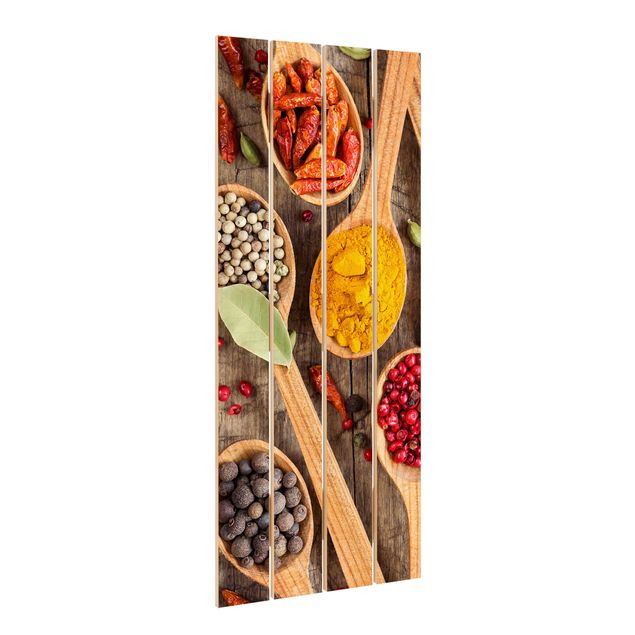 Impression sur bois - Spices On Wooden Spoon
