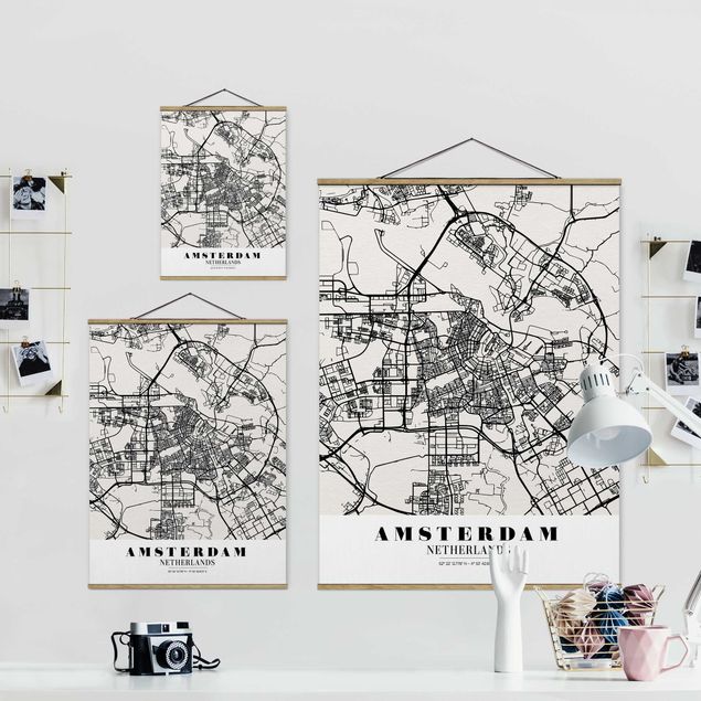 Tableaux Plan de ville d'Amsterdam - Classique