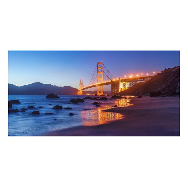 Tableaux modernes Pont du Golden Gate au crépuscule