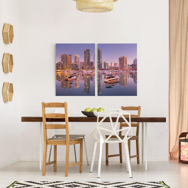 Tableaux modernes Dubai Skyline et Marina