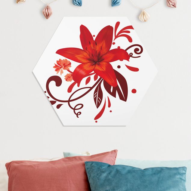 Tableaux modernes No.BP7 Lily Dream Red