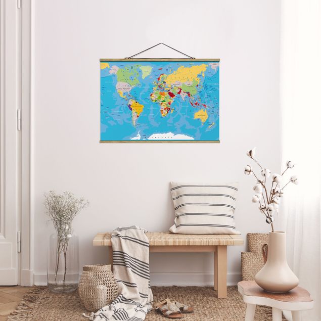 Tableau carte du monde Les pays du monde
