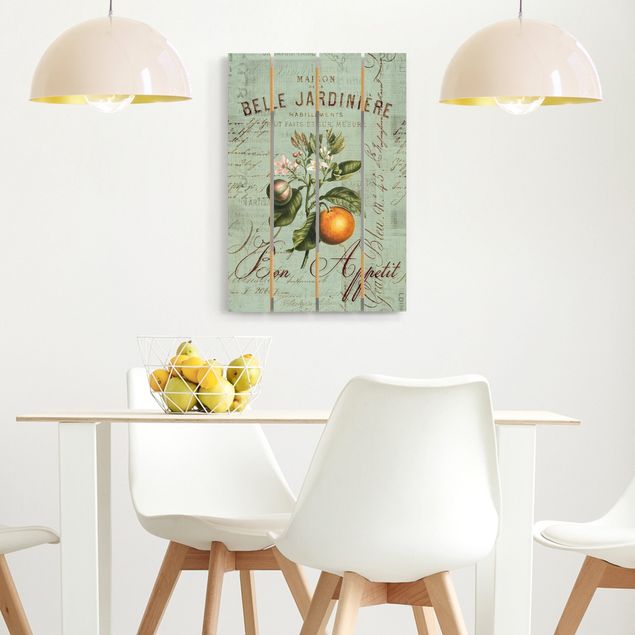 Tableaux en bois avec citations Collage Shabby Chic - Orange
