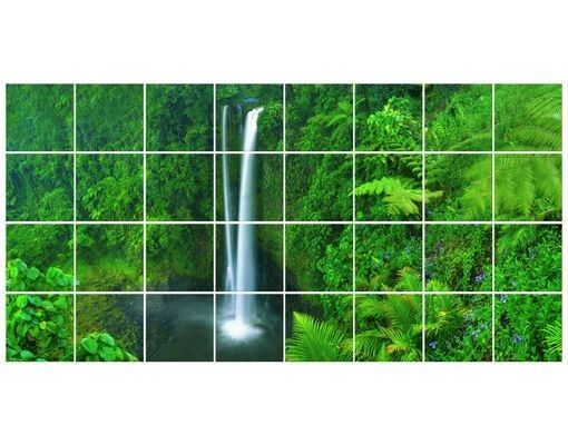 Films adhésifs pour carrelage verts Heavenly Waterfall