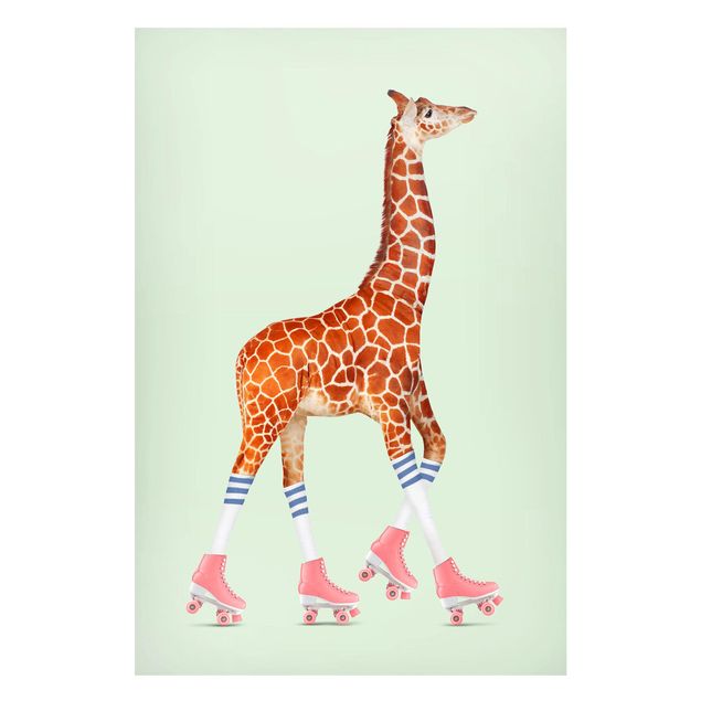 Déco chambre bébé Girafe avec des patins à roulettes