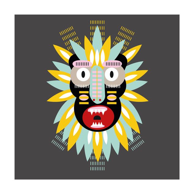 tapis coloré Collage masque ethnique - King Kong