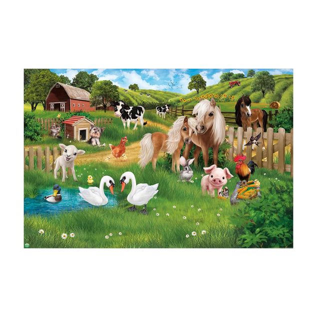 tapis multicolore Animal Club International - Les animaux de la ferme