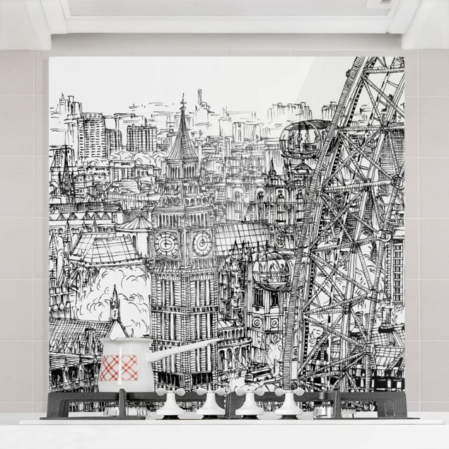 Déco murale cuisine Étude de ville - London Eye