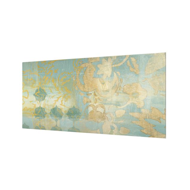 Fonds de hotte - Moroccan Collage In Gold And Turquoise II - Format paysage 2:1