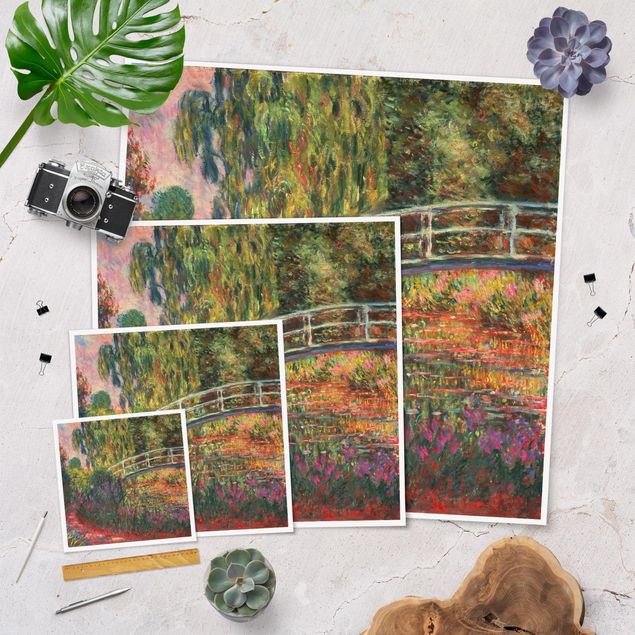 tableaux floraux Claude Monet - Pont japonais dans le jardin de Giverny