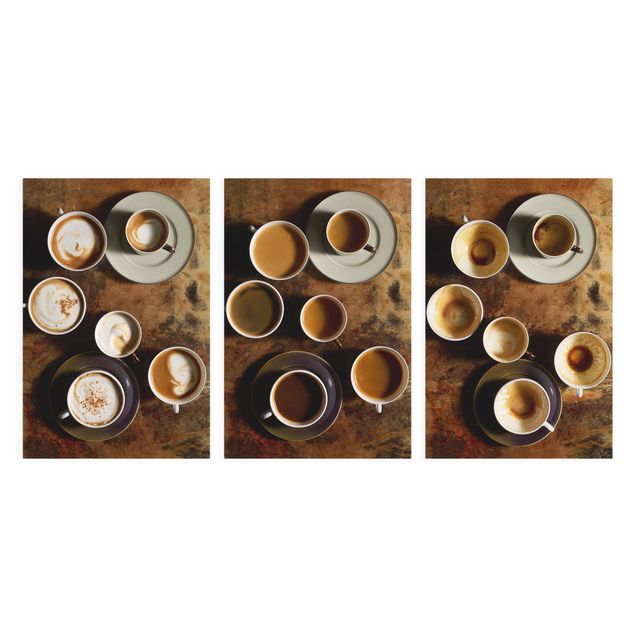 Tableaux café Trilogie de tasses à café