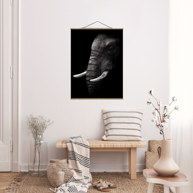 Tableau paysages Portrait d'éléphant sombre