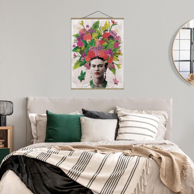 Tableaux moderne Frida Kahlo - Portrait de fleurs