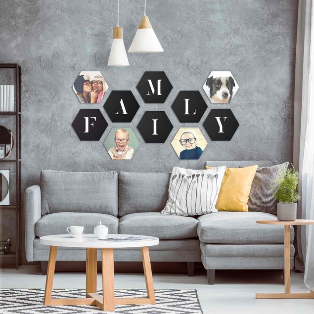 Tableaux famille Lettres FAMILY Blanc Lot II
