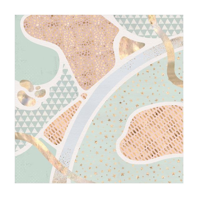 tapis contemporain Paysage marin abstrait au pastel