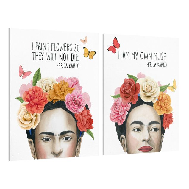 Tableau portraits Pensées de Frida lot I