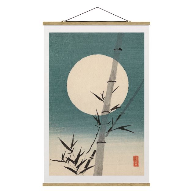 Tableaux nature Dessin Japonais Bambou Et Lune