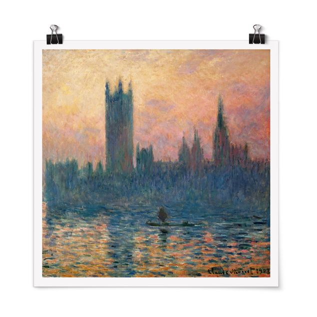 Décoration artistique Claude Monet - Coucher de soleil à Londres