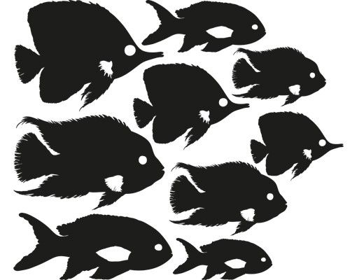 Sticker mural poisson RY26 banc de poissons