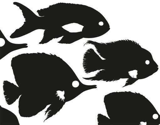 Sticker mural animaux RY26 banc de poissons