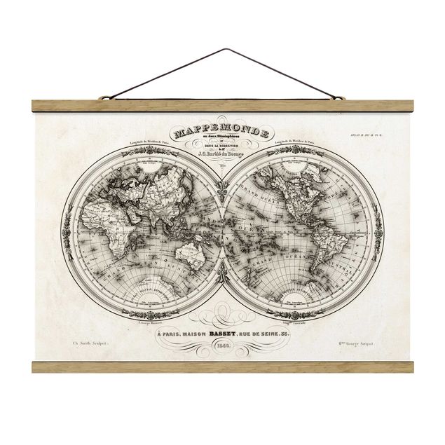 Tableaux rétro Carte du monde - Carte française de la région du Cap de 1848