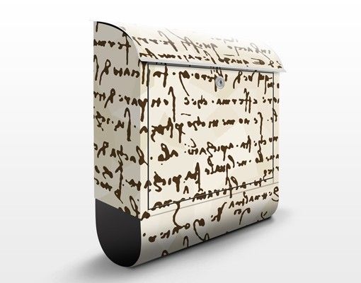 Boite aux lettres marron Manuscrit de Léonard de Vinci