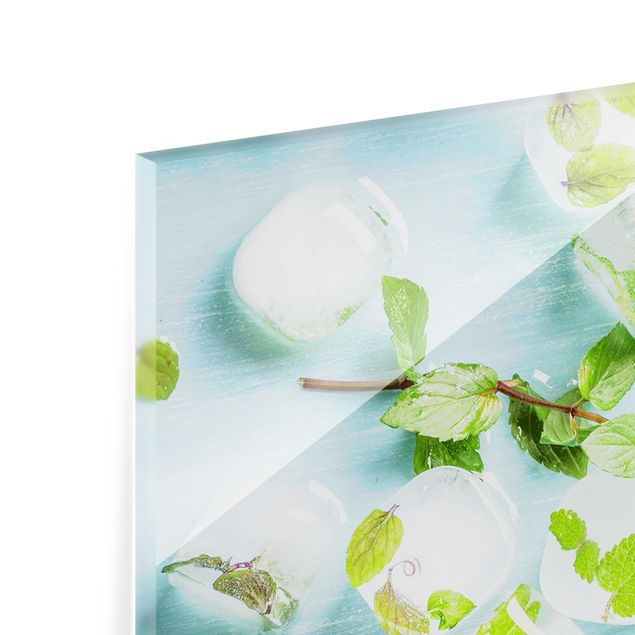 Fond de hotte - Ice Cubes With Mint Leaves