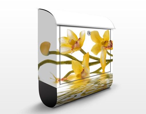 Boite aux lettres avec fleurs Eaux d'orchidées safranées