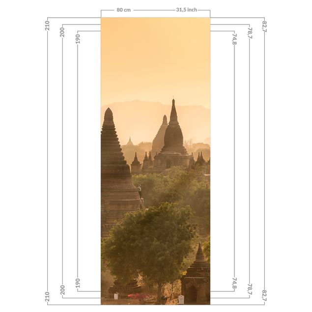 Revêtement mural de douche - Sun Setting Over Bagan