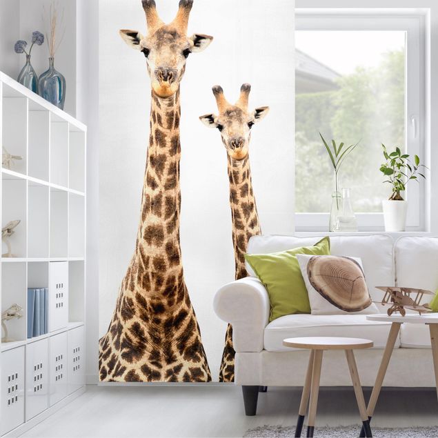 rideau séparateur de pièce Portrait de deux girafes