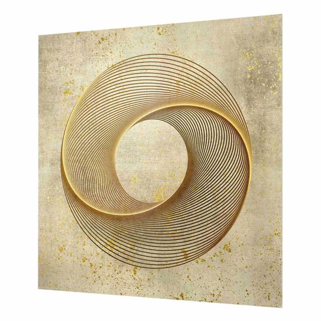 Fonds de hotte - Line Art Circling Spirale Gold