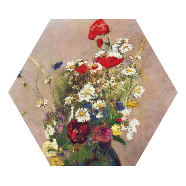 tableaux floraux Odilon Redon - Vase à fleurs avec des coquelicots