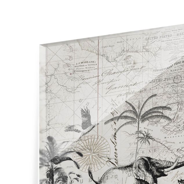 Fond de hotte - Vintage Collage - Exotic Map