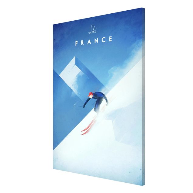Tableau montagnes Poster de voyage - Ski en France