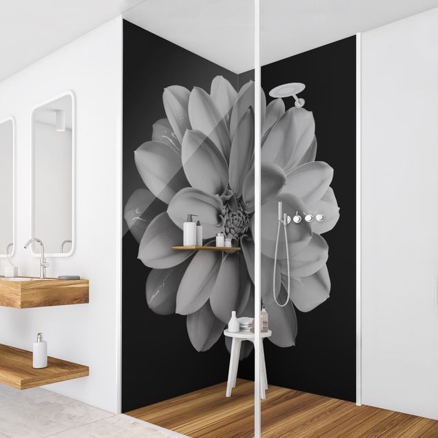 Revêtement mural de douche - Dahlia Black And White