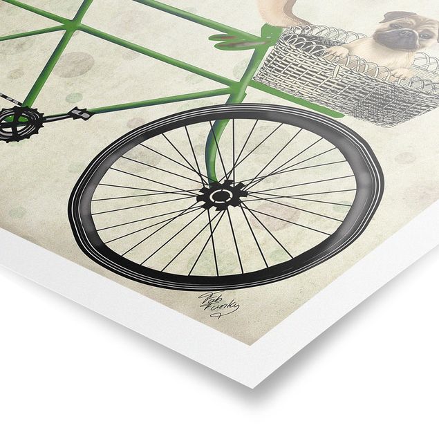 Tableau animaux Cyclisme - Carlins à vélo