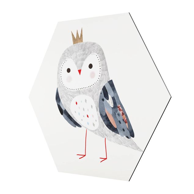 Hexagone en alu Dibond - Crowned Owl Light