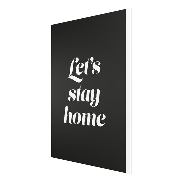 Tableau famille Let's stay home Typographie