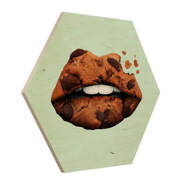 Impression sur bois Lèvres avec Biscuit
